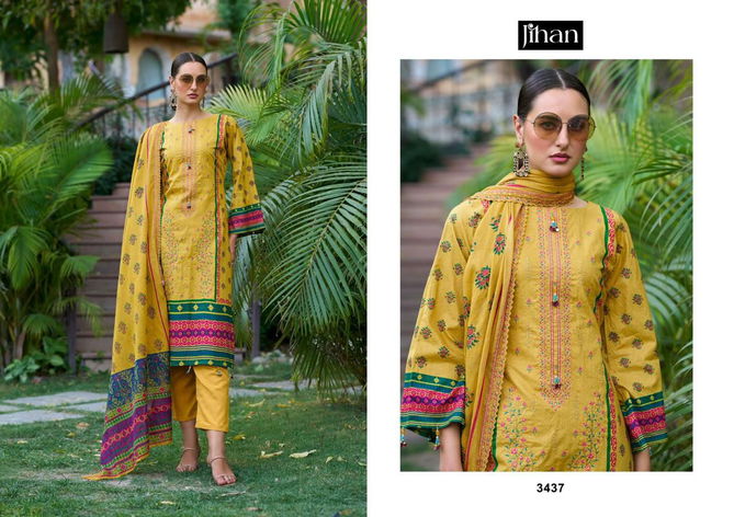 Bin Saeed Vol 12 By Jihan Embroidery Lawn Printed Pakistani Suits Wholesalers In Delhi
